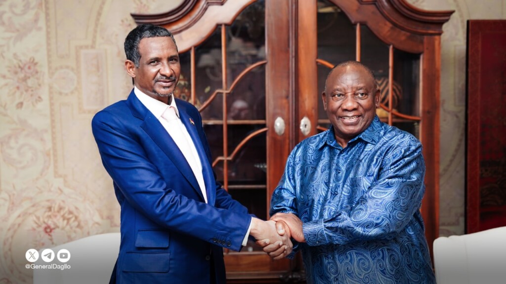 240104 PRETORIA South Africa President Cyril Ramaphosa receives RSF Commander Mohamed 'Hemedti' Dagalo (Photo: X account of Hemedti)