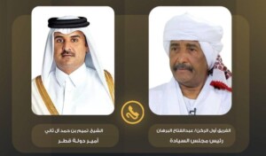 رئيس مجلس السيادة السوداني يجري اتصالا بأمير قطر- يونيو 2025-اعلام مجلس السيادة