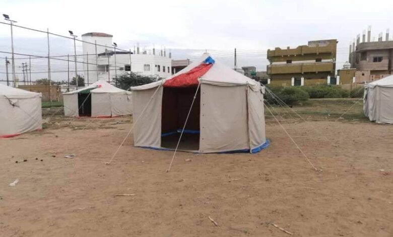 خيام ايواء النازحين في بورتسودان