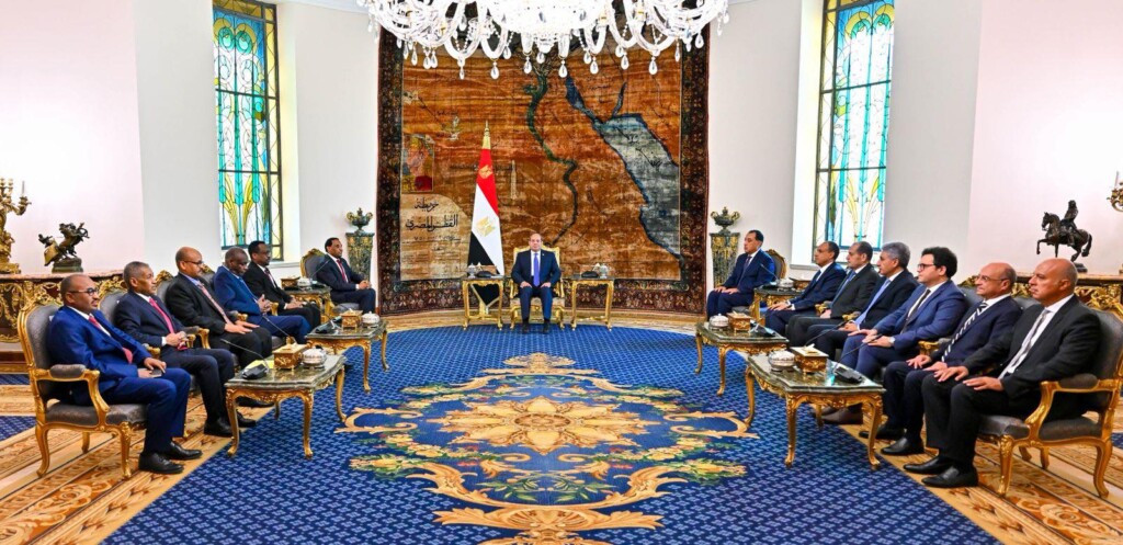 الرئيس المصري يستقبل رئيس الوزراء السودان كامل ادريس