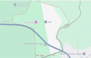 خريطة تظهر مدينة القلابات بولاية القضارف