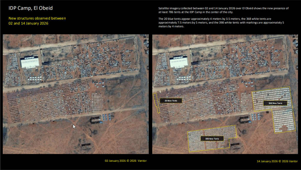 زيادة في الخيام بمراكزالإيواء في الأبيض - يناير 2026- مختبر جامعةييل