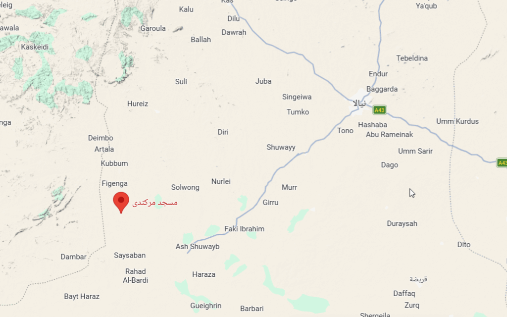 منطقة مركندي بجنوب دارفور -خرائط قوقل