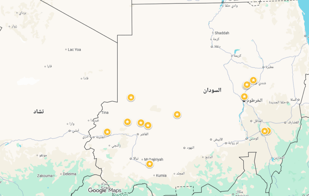 السلطات التشادية تعلن إغلاق الحدود بين تشاد والسودان حتى إشعار آخر- خرائط قوقل
