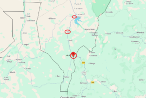 خريطة توضح مواقع الكرمك والدمازين وباو- خرائط قوقل