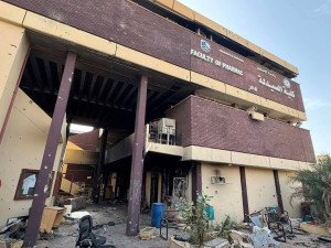 صورة تظهر حجم الدمار في كلية الصيدلة بجامعة الخرطوم بسبب الحرب - يوليو 2026- صفحة مبادرة كلية الصيدلة على فيسبوك